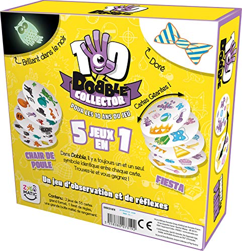 Asmodee Dobble Collector 10 ANS - Juego de Mesa, de socialización, de observación, de Velocidad (versión en francés)