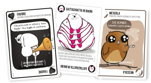 Asmodee- Exploding Kitten VM18 VM 18-8541 Italia, Color Negro, EKEK02IT