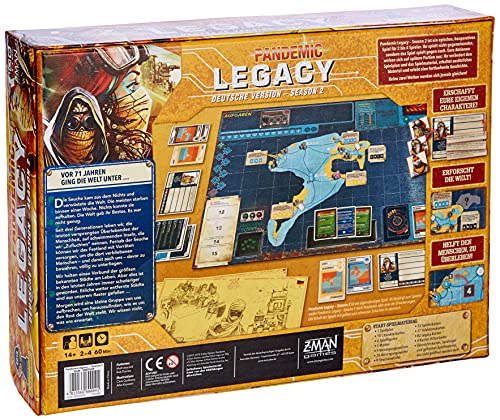 Asmodee Pandemic Legacy Season 2 Gelb, Juego Familiar, Juego de Estrategia, Alemán