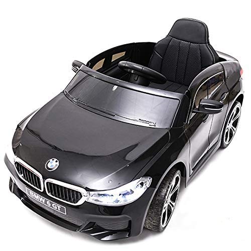 ATAA BMW 6 GT Licenciado 12v - Negro - Coche eléctrico para niños batería 12v con Mando Control Remoto Padres