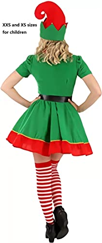 AudMsier Ropa Festiva De Elfo, Conjunto De Sombrero De Elfo, Camisa, Pantalones, Vestido, Carnaval De Navidad, Cosplay, Hombre, Mujer, Adulto (Mujer, L)