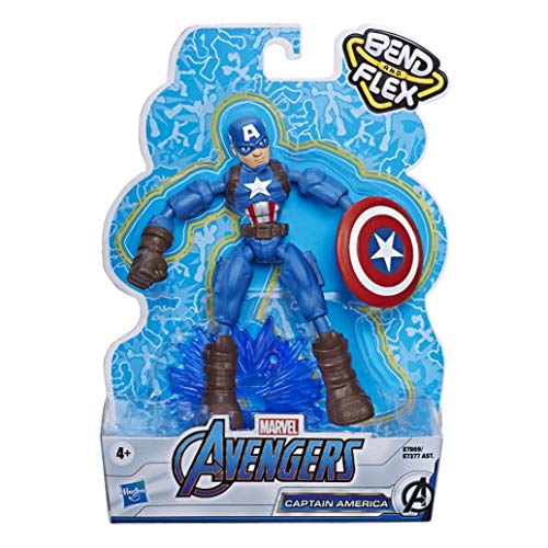 Avengers Marvel Bend and Flex - Figura del Capitán América de 15 cm con Accesorio - para niños de 4 años en adelante