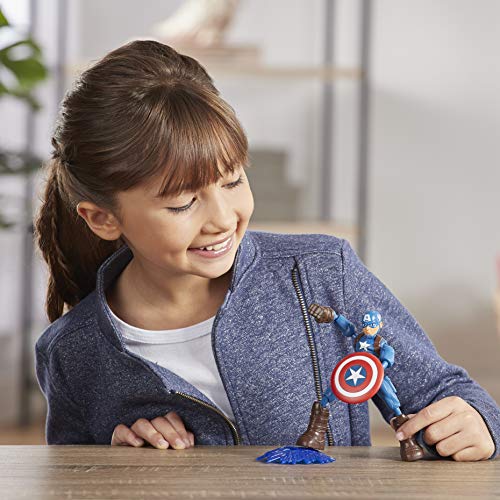 Avengers Marvel Bend and Flex - Figura del Capitán América de 15 cm con Accesorio - para niños de 4 años en adelante