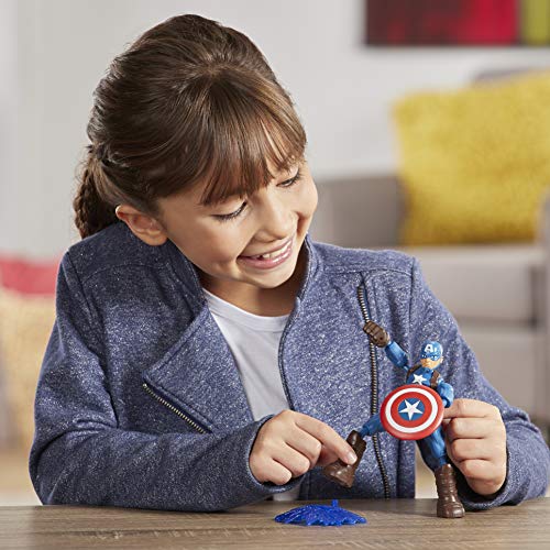 Avengers Marvel Bend and Flex - Figura del Capitán América de 15 cm con Accesorio - para niños de 4 años en adelante