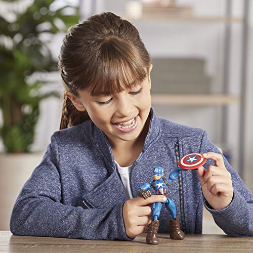 Avengers Marvel Bend and Flex - Figura del Capitán América de 15 cm con Accesorio - para niños de 4 años en adelante