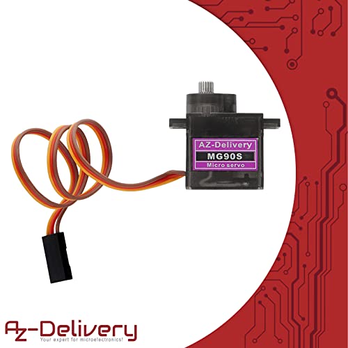 AZDelivery 3 x Servo MG90S Micro Servo Motor Compatible con Arduino Incluido E-Book!