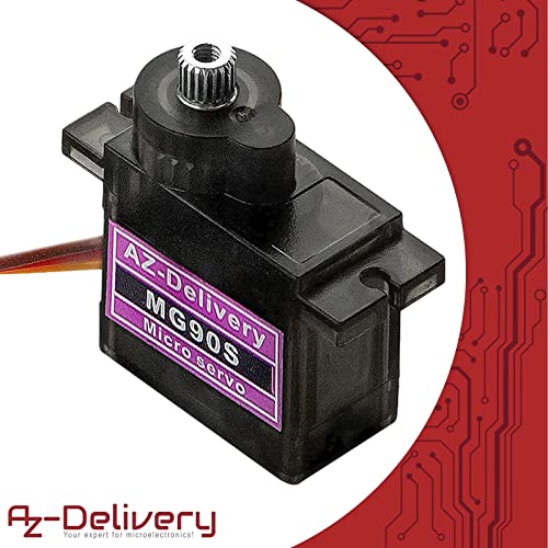 AZDelivery 3 x Servo MG90S Micro Servo Motor Compatible con Arduino Incluido E-Book!