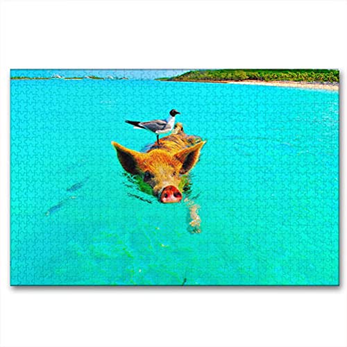 Bahamas Staniel Cay - Puzzle de madera para adultos de 29.5 x 19.7 pulgadas