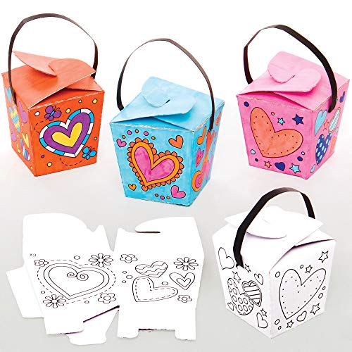 Baker Ross AT357 Cajitas Regalitos Corazón para Colorear Set para niños (paquete de 12)