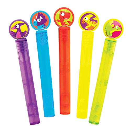 Baker Ross AX606 Pompas De Jabón Tocables Dinosaurio - Paquete De 10, Varitas De Burbujas Para Bolsos De Fiesta Para Niños, Divertidos Juguetes Al Aire Libre Y Juguetes De Bolsillo