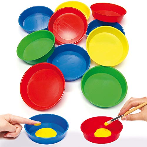 Baker Ross- Paletas Plástica, Pintura de Dedos y Proyectos de Manualidades Infantiles (Paquete de 10), Multicolor (Ag560)