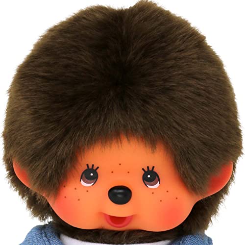 Bandai - Monchhichi - Peluche de Monchhichi - Chaqueta Vaquera icónica de los años 80 - Peluche Suave 20 cm para niños y Adultos - SE23396