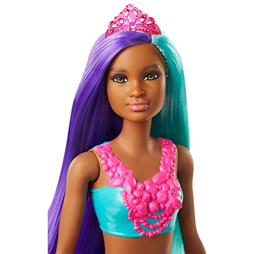 Barbie Dreamtopia Muñeca Sirena, pelo turquesa y morado (Mattel GJK10)