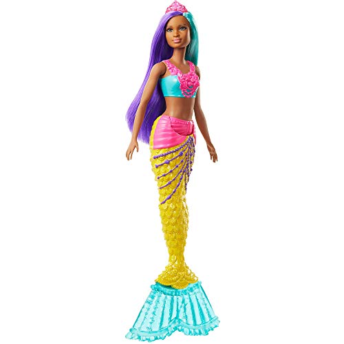 Barbie Dreamtopia Muñeca Sirena, pelo turquesa y morado (Mattel GJK10)