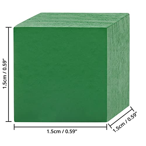 Belle Vous Cubos de Madera de Colores (Pack de 100) 1,5 x 1,5 x 1,5 cm - Cubos Madera Natural 6 Colores - Bloques para Manualidades, Hacer Puzzles - Regalo Educativo, Matemáticas para Niños