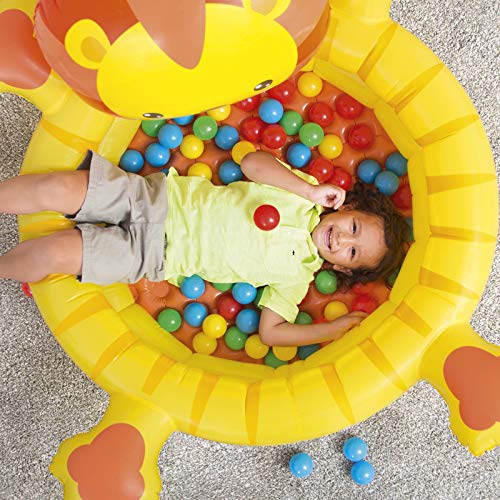 Bestway 52261 - Piscina de Bolas Hinchable Infantil León con 50 Bolas de Colores 111x98x61.5 cm