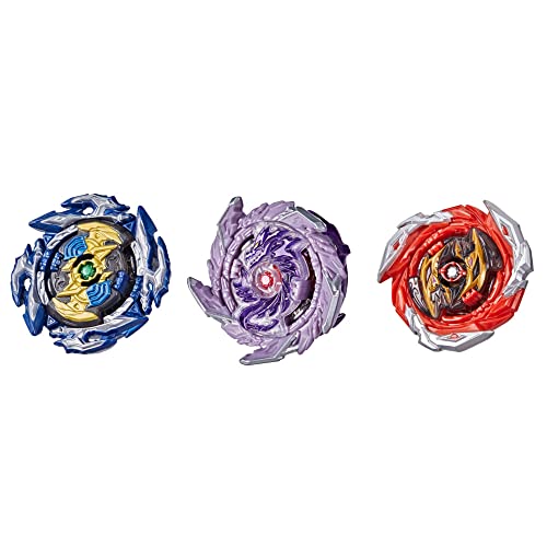 Beyblade Burst Surge Speedstorm Thunder Threat - Pack de 3 peonzas Kolossal Fafnir F6, Spear Dullahan D6, Brave Roktavor R6