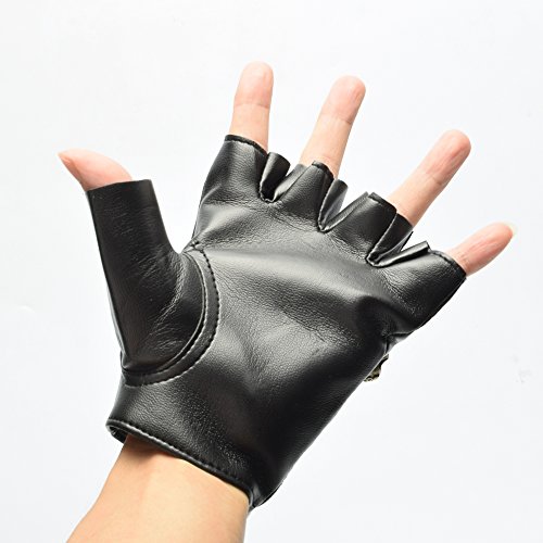 BLESSUME Victoriano Punk Sin Dedos Guantes Vendimia gótico Punk Unisexo Cosplay Guantes Negro