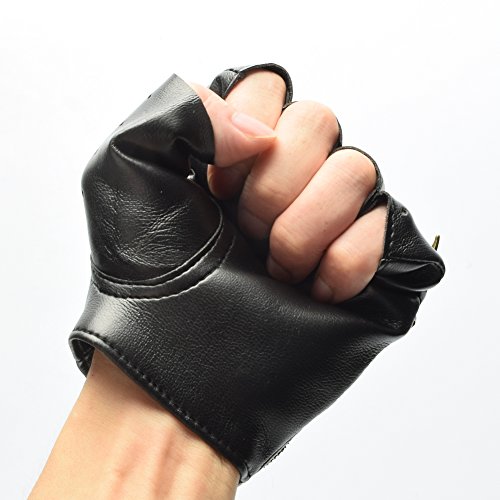 BLESSUME Victoriano Punk Sin Dedos Guantes Vendimia gótico Punk Unisexo Cosplay Guantes Negro