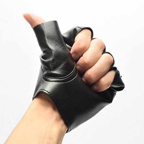 BLESSUME Victoriano Punk Sin Dedos Guantes Vendimia gótico Punk Unisexo Cosplay Guantes Negro