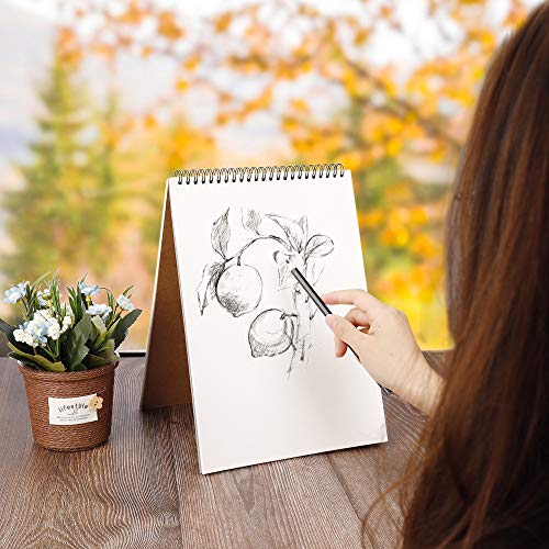 Bloc de Dibujo A4 Cuaderno Papel Texturizado, Bocetos y Dibujos Artistas para Niños Principiantes, para Acuarela, Pintura Acrílica y al Óleo - 160g/m² 30 Hojas (2 Pack)