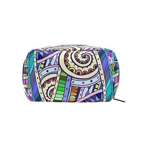 Bolsa de maquillaje étnico con dibujo tribal para mujer, bolsa de aseo portátil