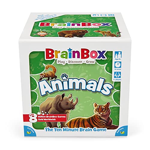 BrainBox Animales (2022) | Juego de Cartas | Edades 6+ | 1+ Jugadores | 10+ Minutos Jugando Tiempo