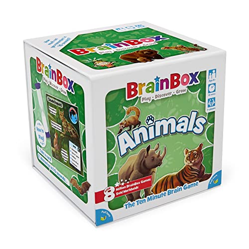 BrainBox Animales (2022) | Juego de Cartas | Edades 6+ | 1+ Jugadores | 10+ Minutos Jugando Tiempo