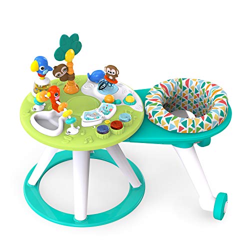 Bright Starts, Mesa de actividades con asiento giratorio Around We Go, luces y sonidos, desarrollo de habilidades motoras y musicales