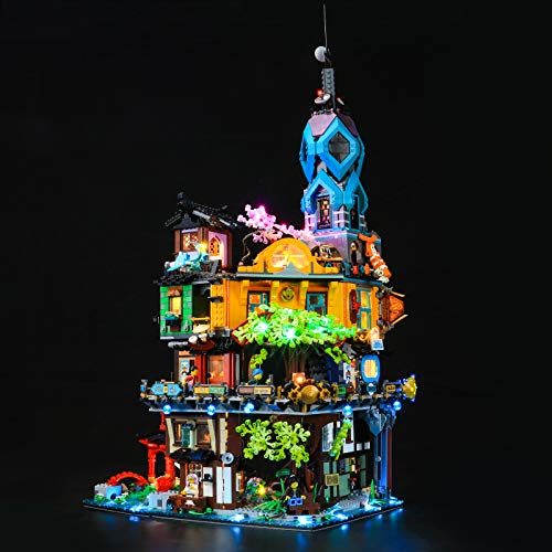 BRIKSMAX Kit de iluminación LED Lego Ninjago Jardines de LA Ciudad Ninjago - Compatible con Lego 71741 Building Blocks Model- No incluir el Conjunto de Lego