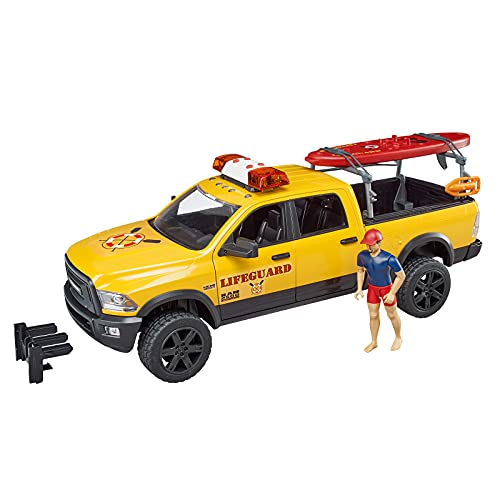 Bruder Power Wagon Life Guard 02506 - Memoria RAM 2500 con Figura y Remo, con módulo de luz y Sonido