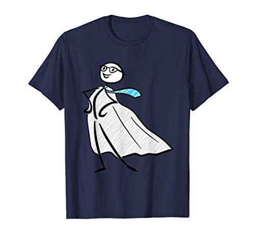 Businessman Stickman Superhero Stick Figure Tie Cape Funny Camiseta