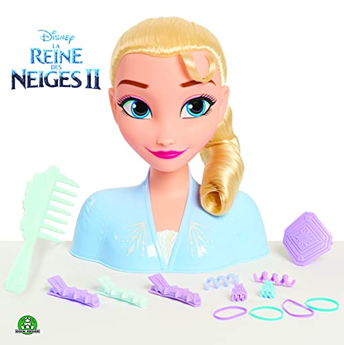 Busto Elsa de Frozen 2 con 14 diferentes accesorios con que peinarla. Para niños/as a partir de los 3 años