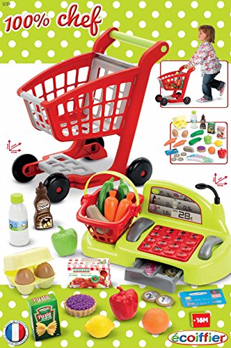 Caja registradora 100% Chef con carrito y 30 accesorios (Ecoiffier 1239)