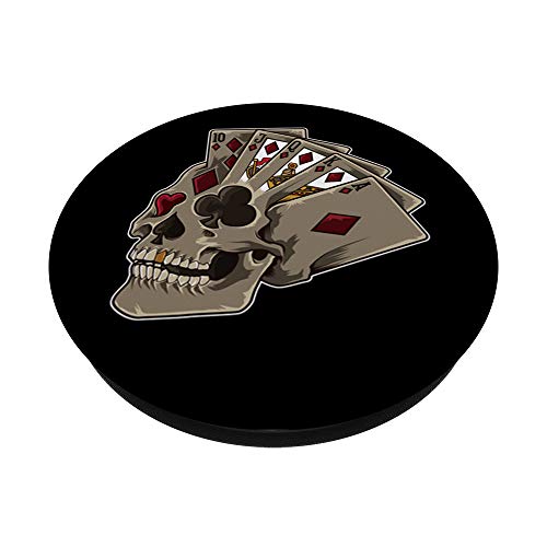 Calavera con tema de póker - Fiesta temática de casino PopSockets PopGrip Intercambiable