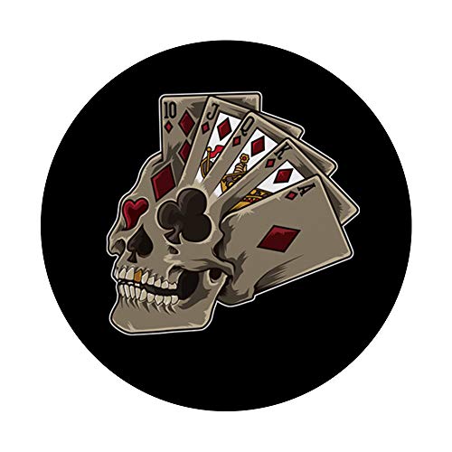 Calavera con tema de póker - Fiesta temática de casino PopSockets PopGrip Intercambiable