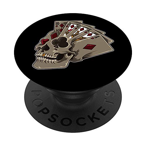 Calavera con tema de póker - Fiesta temática de casino PopSockets PopGrip Intercambiable