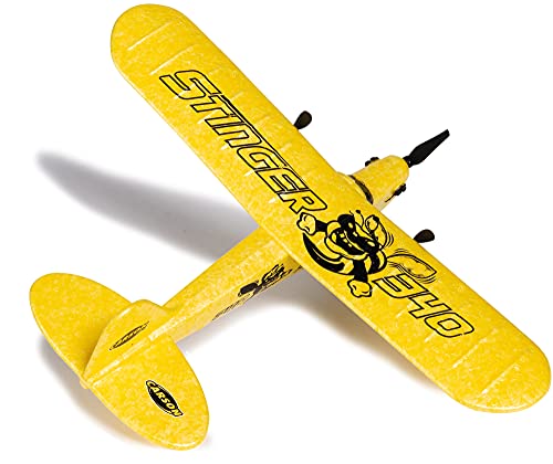 Carson 5005029 Stinger 340 2.4G 100% - avión teledirigido, avión RC, Modelo Robusto RTF (Ready to Fly) para Principiantes, Incluye baterías y Mando a Distancia, Amarillo