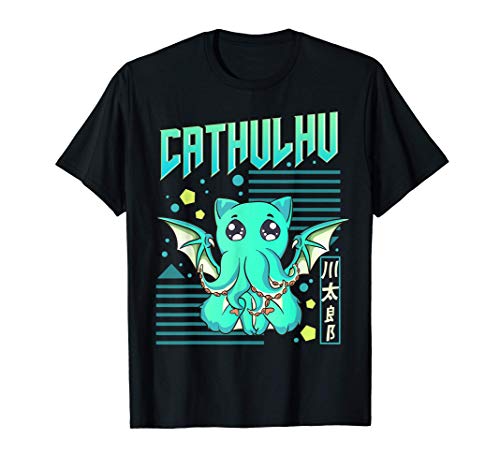 Cathulhu Funny Cat Cthulhu Pun Kawaii Anime Camiseta