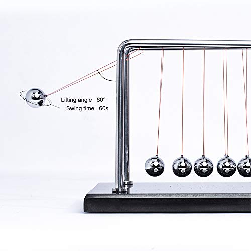 CERROPI 7 bolas Newton's Cradle -11 pulgadas, Swing 55 segundos (base de mármol)