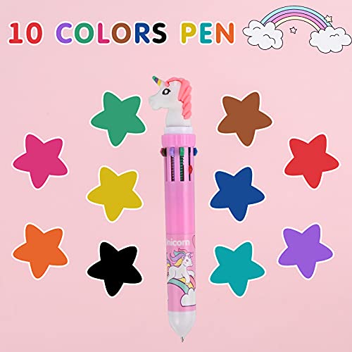 Cieex Regalos de Unicornio para Niñas Set de Papelería Unicornio Cuaderno, Estuche Escolar, Bolígrafo, Pegatinas, Cinta Washi, Marcador de Libro, Conjunto de geometría, para Niñas 4 5 6 7 8 9 10 años