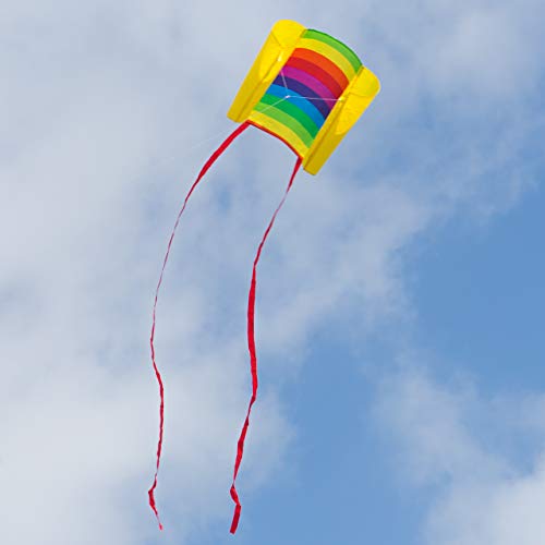 CIM Cometa de una cuerda - Beach Kite RAINBOW - por niños con edad a partir de 6 años - 74x47cm - Cordón y cola de la cometa incluidos