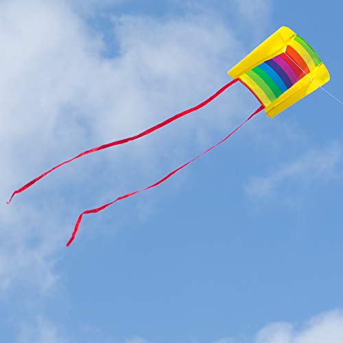 CIM Cometa de una cuerda - Beach Kite RAINBOW - por niños con edad a partir de 6 años - 74x47cm - Cordón y cola de la cometa incluidos