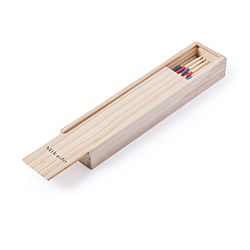 Clásico Juego de Mesa Habilidad Mikado con 41 palitos de Madera (tamaño pequeño – Viaje). Presentado en Caja de Madera con tapadera Deslizante. Sticks 17.5 cm Estrategia Palillos Palitos Chinos