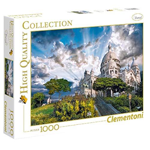 Clementoni - Puzzle 1000 piezas paisaje ciudad Paris MontMartre, Puzzle adulto (39383)