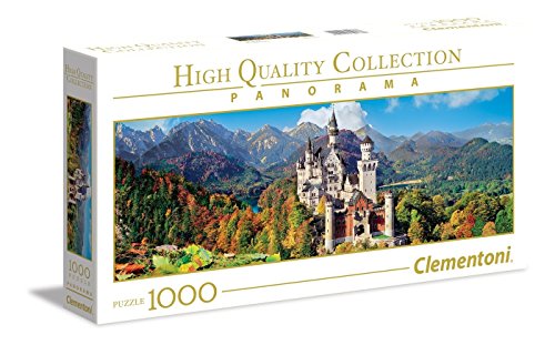 Clementoni - Puzzle 1000 piezas panorámico paisaje Castillo de Neuschwanstein, Puzzle adulto (39438)