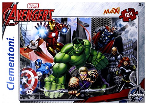 Clementoni - Puzzle infantil 104 Maxi Piezas Avengers, puzzle infantil de piezas grandes, a partir de 4 años, (23688)