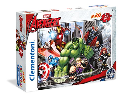 Clementoni - Puzzle infantil 104 Maxi Piezas Avengers, puzzle infantil de piezas grandes, a partir de 4 años, (23688)