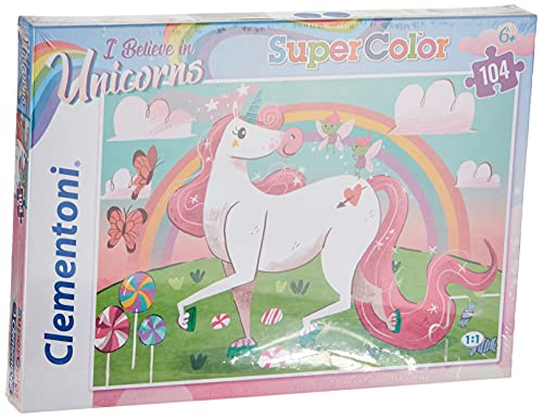 Clementoni - Puzzle infantil 104 piezas Unicornios, puzzle infantil a partir de 6 años (27109)