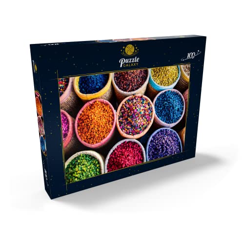 Coloridas Especias En Cestas Redondas En El Zoco De Marrakech - Premium 100 Piezas Puzzles - Colección Especial MyPuzzle de Puzzle Galaxy